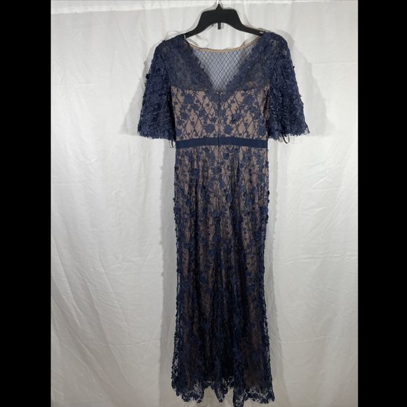 NEW $588 Tadashi Coriander Embroidered Tulle Gown - Picture 9 of 12